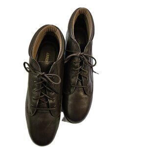 Annie Women Casual Walking Leather Brown Ankle Boots Size 11WW
